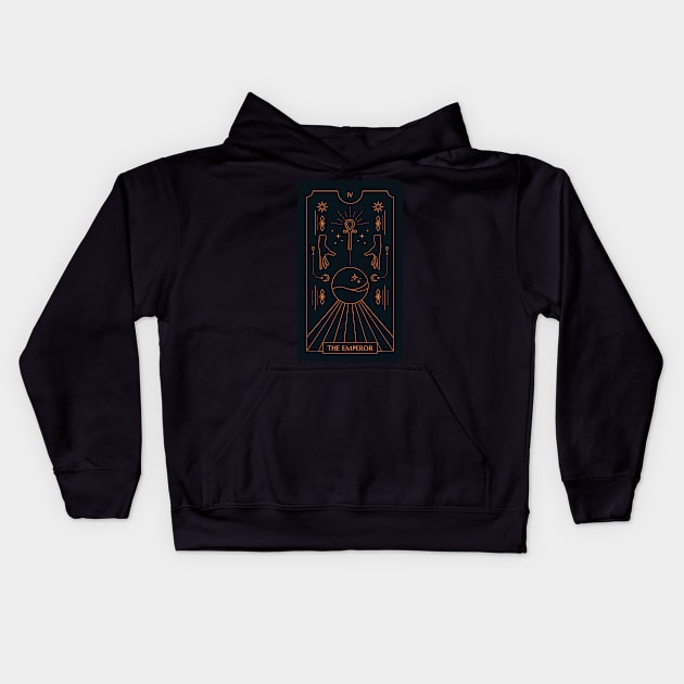 The Emperor Tarot Card Kids Hoodie by moonlobster